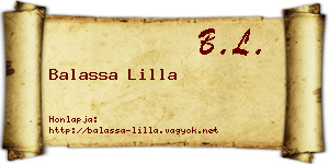 Balassa Lilla névjegykártya